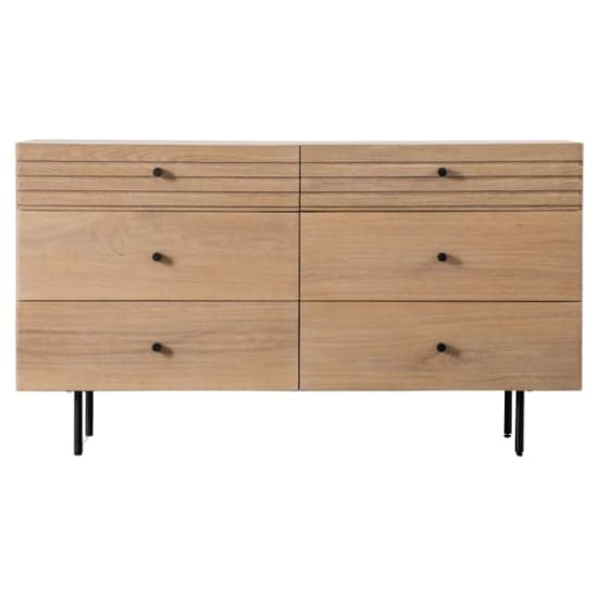 Okonma Wooden Chest Of 6 Drawers With Metal Legs In Oak_1