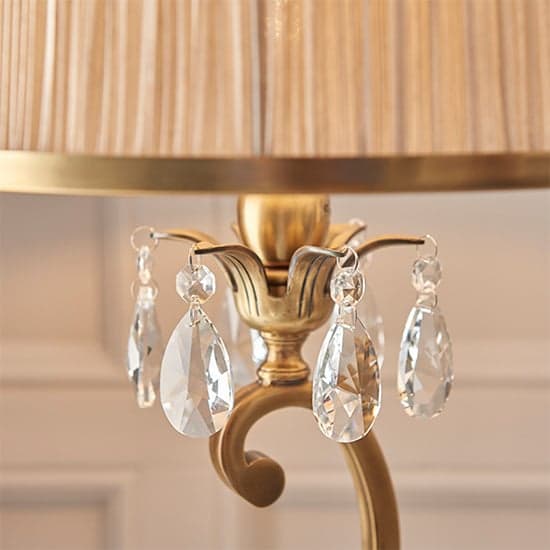 Oksana Medium Table Lamp In Antique Brass With Beige Shade_2