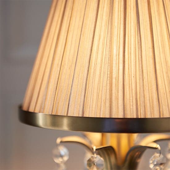 Oksana Small Table Lamp In Antique Brass With Beige Shade_2