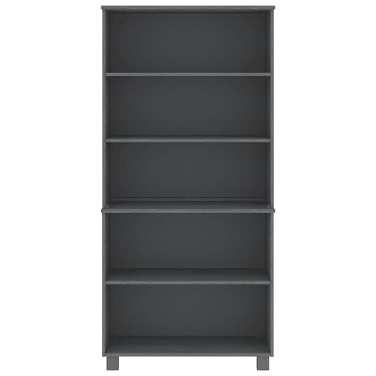 Olavi Solid Pinewood Bookcase With 4 Shelves In Dark Grey_4