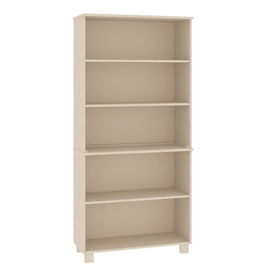 Olavi Solid Pinewood Bookcase With 4 Shelves In Honey Brown_3