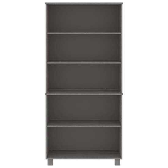 Olavi Solid Pinewood Bookcase With 4 Shelves In Light Grey_4