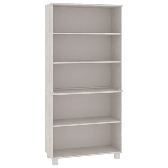 Olavi Solid Pinewood Bookcase With 4 Shelves In White_3