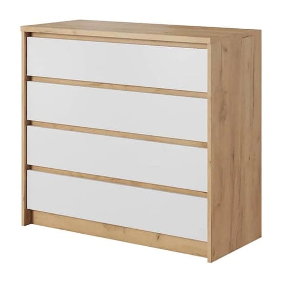 Olbia Wooden Chest Of 4 Drawers In Golden Oak And White_1