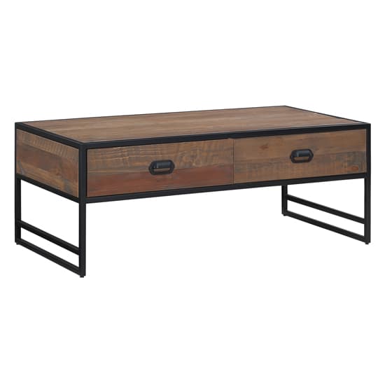 Olbia Wooden Coffee Table With 4 Drawers In Oak_3