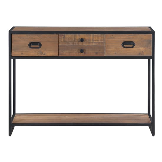 Olbia Wooden Console Table Large With 4 Drawers In Oak_2