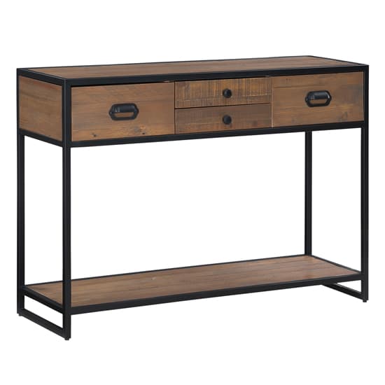 Olbia Wooden Console Table Large With 4 Drawers In Oak_3