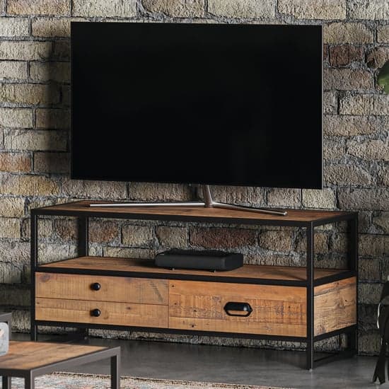 Olbia Wooden TV Stand With 3 Drawers In Oak_1