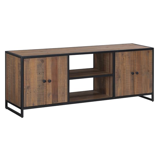 Olbia Wooden TV Stand With 4 Doors 1 Shelf In Oak_3