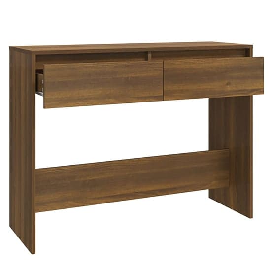 Olenna Wooden Console Table With 2 Drawers In Brown Oak_4