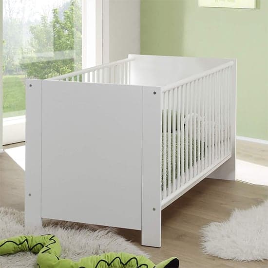 Oley Wooden Baby Cot Bed In White_1