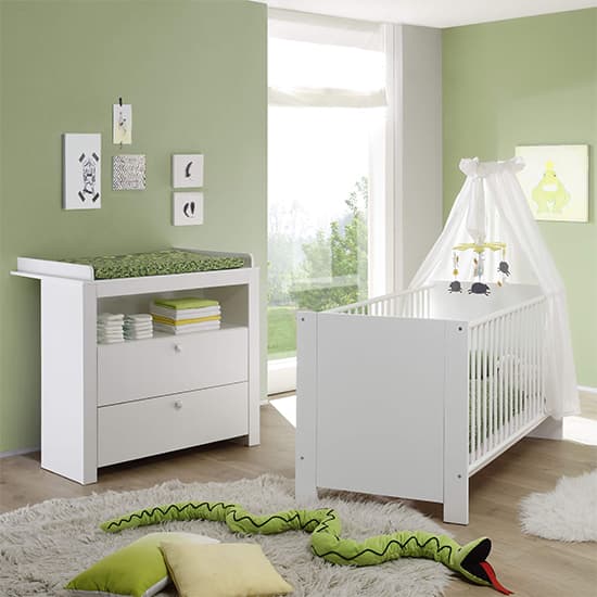 Oley Wooden Storage Cabinet With Changer Top In White_3