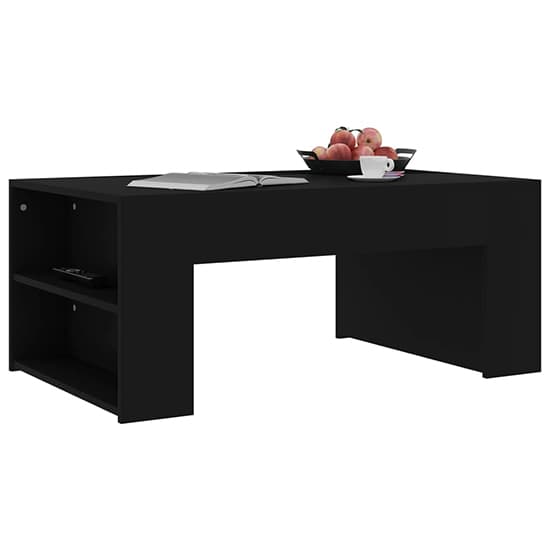 Olicia Wooden Coffee Table With Shelves In Black_2