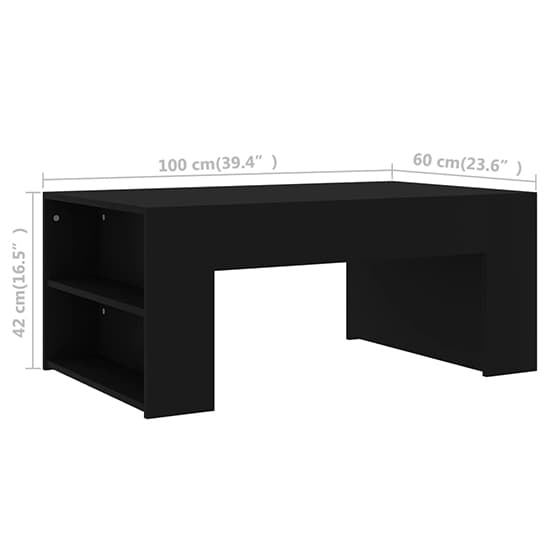 Olicia Wooden Coffee Table With Shelves In Black_5