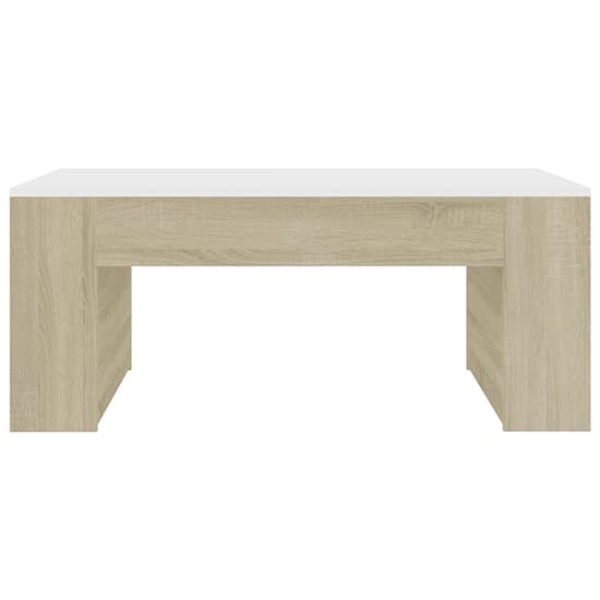 Olicia Wooden Coffee Table With Shelves In White And Sonoma Oak_4