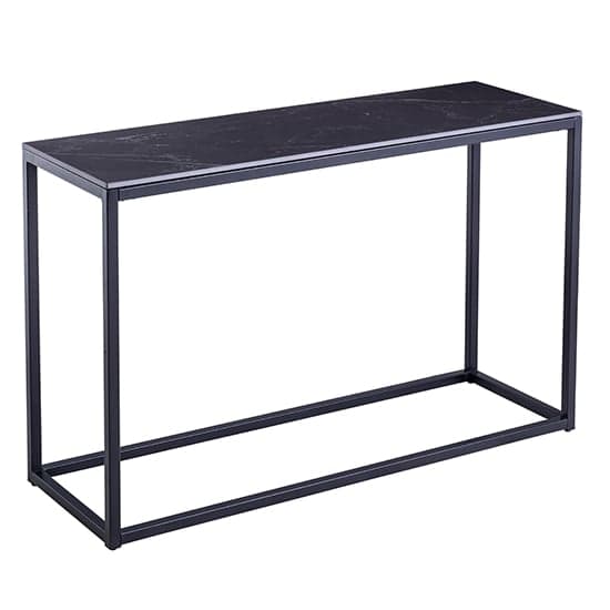 Olivia Sintered Stone Console Table In Mooney Black_1