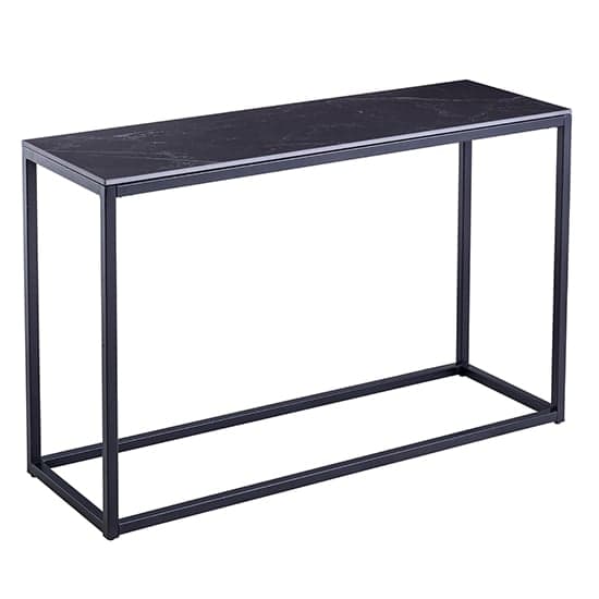 Olivia Sintered Stone Console Table In Mooney Black Furniture in Fashion