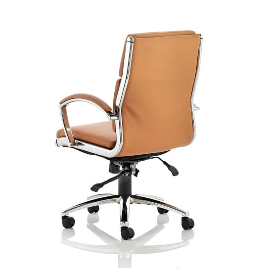 Olney Bonded Leather Office Chair In Tan With Medium Back_2