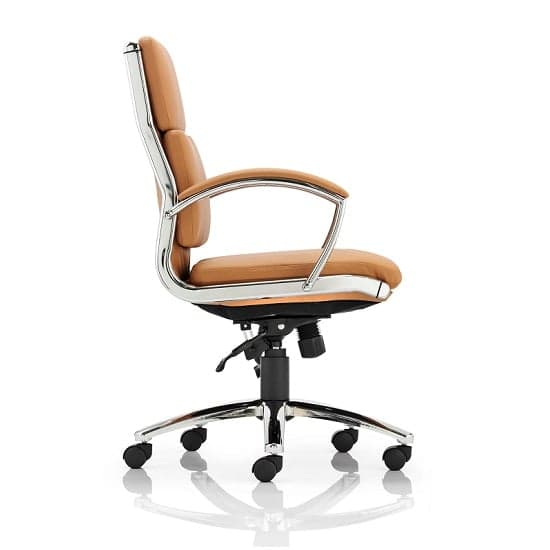 Olney Bonded Leather Office Chair In Tan With Medium Back_3