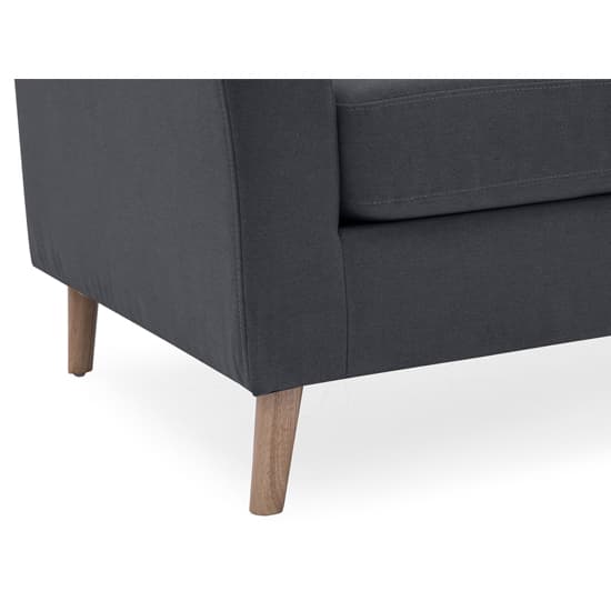 Olton Fabric 2 Seater Sofa With Wooden Legs In Charcoal_4