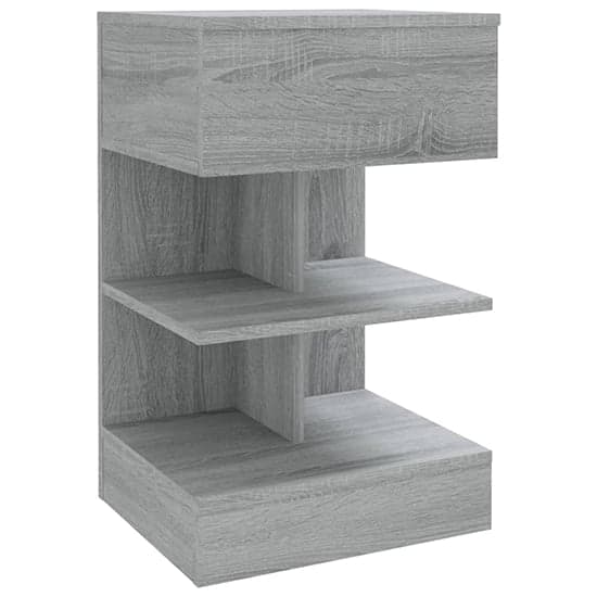 Oluina Wooden Bedside Cabinet With 1 Drawer In Grey Sonoma Oak_2