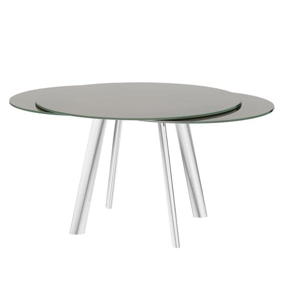 Osterley Swivel Extending Taupe Glass Dining Table_2