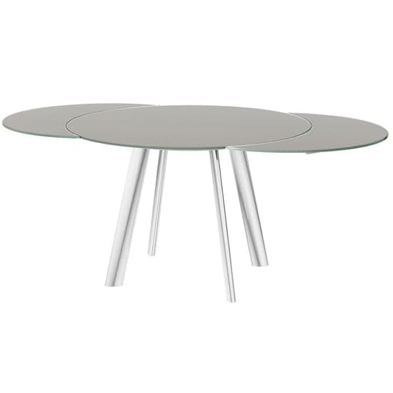 Osterley Swivel Extending Taupe Glass Dining Table_1