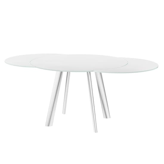 Osterley Swivel Extending White Glass Dining Table Furniture in Fashion