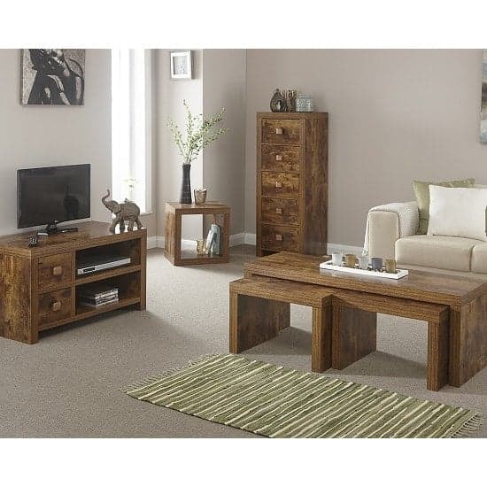 Jawcraig Contemporary Wooden TV Stand With 2 Drawers_2