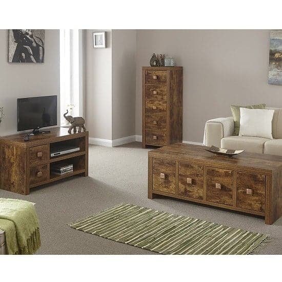 Jawcraig Contemporary Wooden TV Stand With 2 Drawers_3