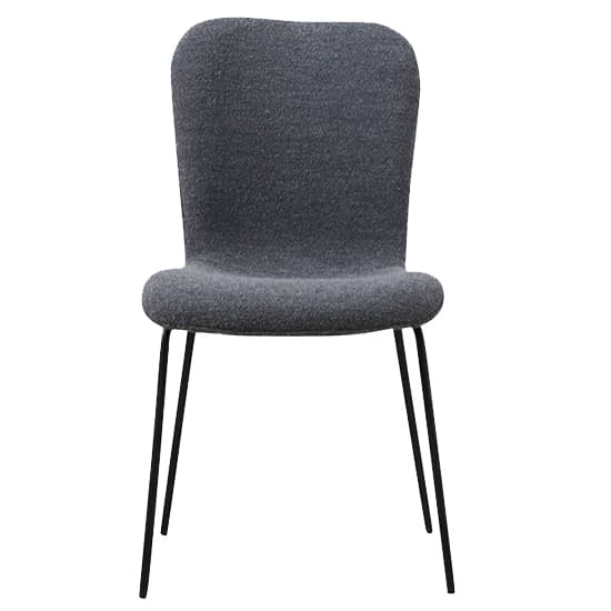 Ontario Dark Grey Fabric Dining Chairs With Black Frame In Pair_3