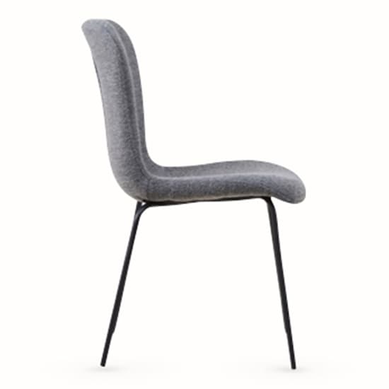 Ontario Dark Grey Fabric Dining Chairs With Black Frame In Pair_4