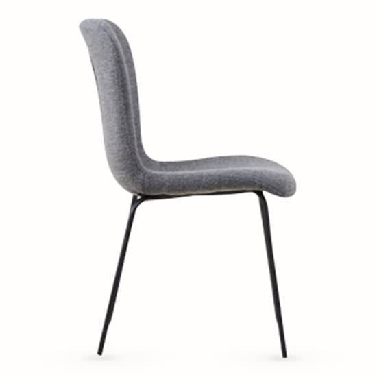 Ontario Fabric Dining Chair In Dark Grey With Black Metal Frame_3