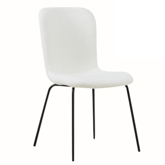 Ontario Fabric Dining Chair In Ivory With Black Metal Frame_2