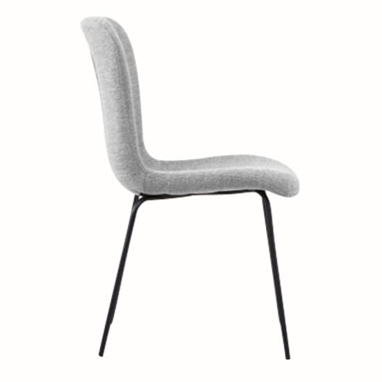 Ontario Fabric Dining Chair In Light Grey With Black Metal Frame_3