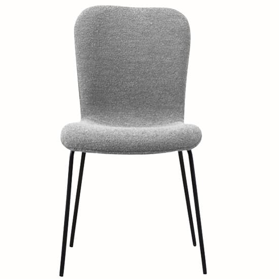 Ontario Fabric Dining Chair In Light Grey With Black Metal Frame_1
