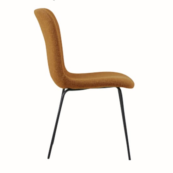 Ontario Fabric Dining Chair In Tan With Black Metal Frame_3