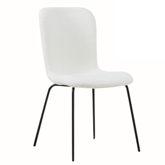 Ontario Ivory Fabric Dining Chairs With Black Frame In Pair_2
