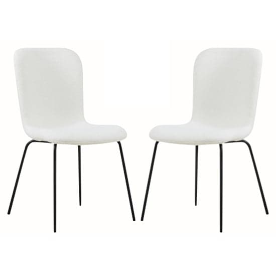 Ontario Ivory Fabric Dining Chairs With Black Frame In Pair_1