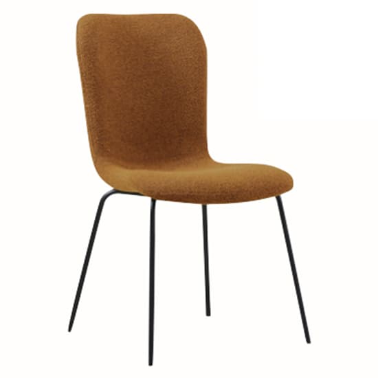 Ontario Tan Fabric Dining Chairs With Black Frame In Pair_2