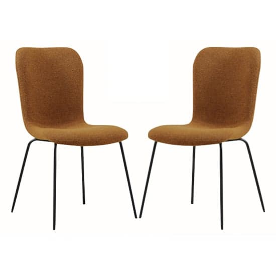 Ontario Tan Fabric Dining Chairs With Black Frame In Pair_1