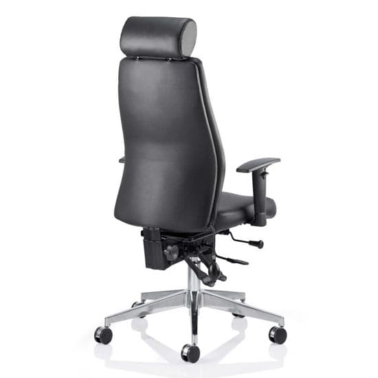 Onyx Ergo Leather Office Chair In Black With Headrest And Arms_2