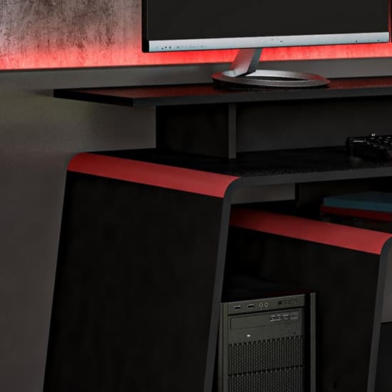 Onyx Wooden Gaming Desk In Black And Red_2