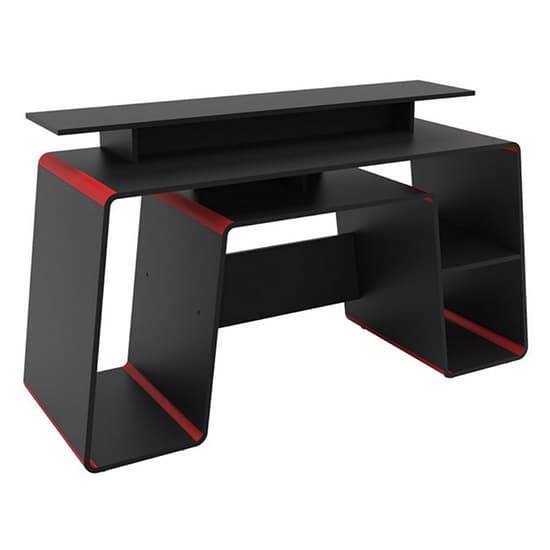 Onyx Wooden Gaming Desk In Black And Red_4