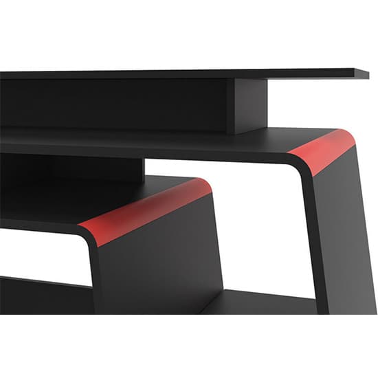 Onyx Wooden Gaming Desk In Black And Red_5