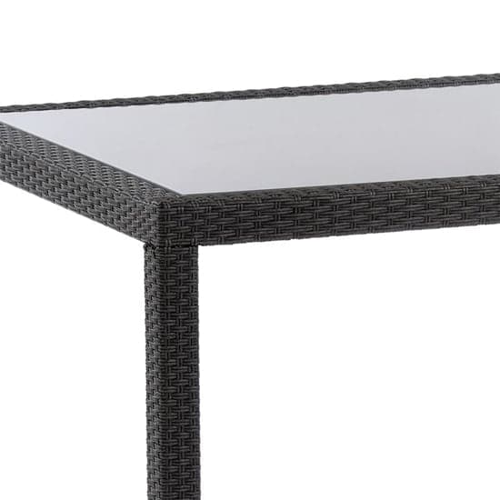 Onyx Rattan Dining Table Rectangular In Grey With Glass Top_2