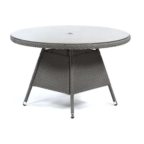 Onyx Rattan Dining Table Small Round In Grey With Glass Top_1