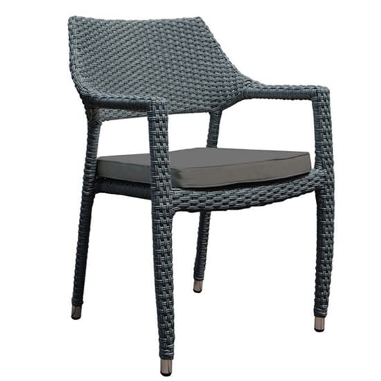 Onyx Outdoor Rattan Square Dining Table And 4 Armchairs_3