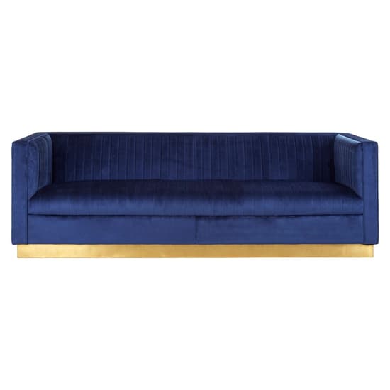 Opals Upholstered 3 Seater Velvet Sofa In Deep Blue_4