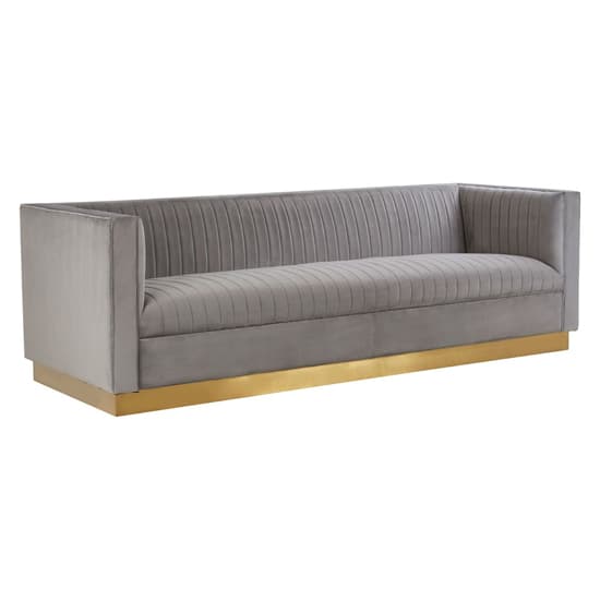 Opals Upholstered 3 Seater Velvet Sofa In Grey_3
